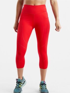 Brooks Woman Running Lightweight Pockets Crop Legging MEDIUM Gym Yoga Activewear